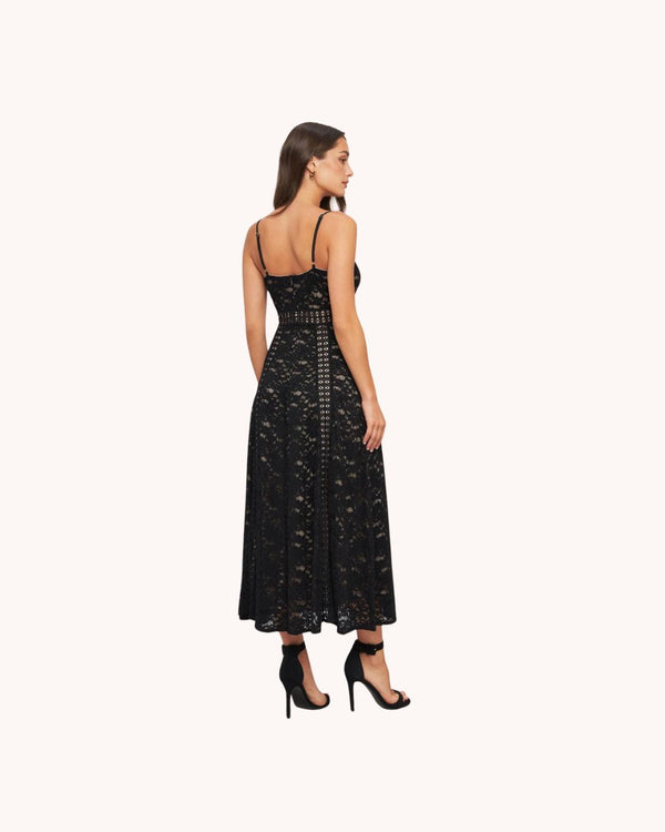 Woven Lace Midi Dress