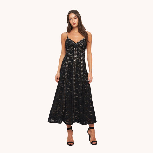 Woven Lace Midi Dress