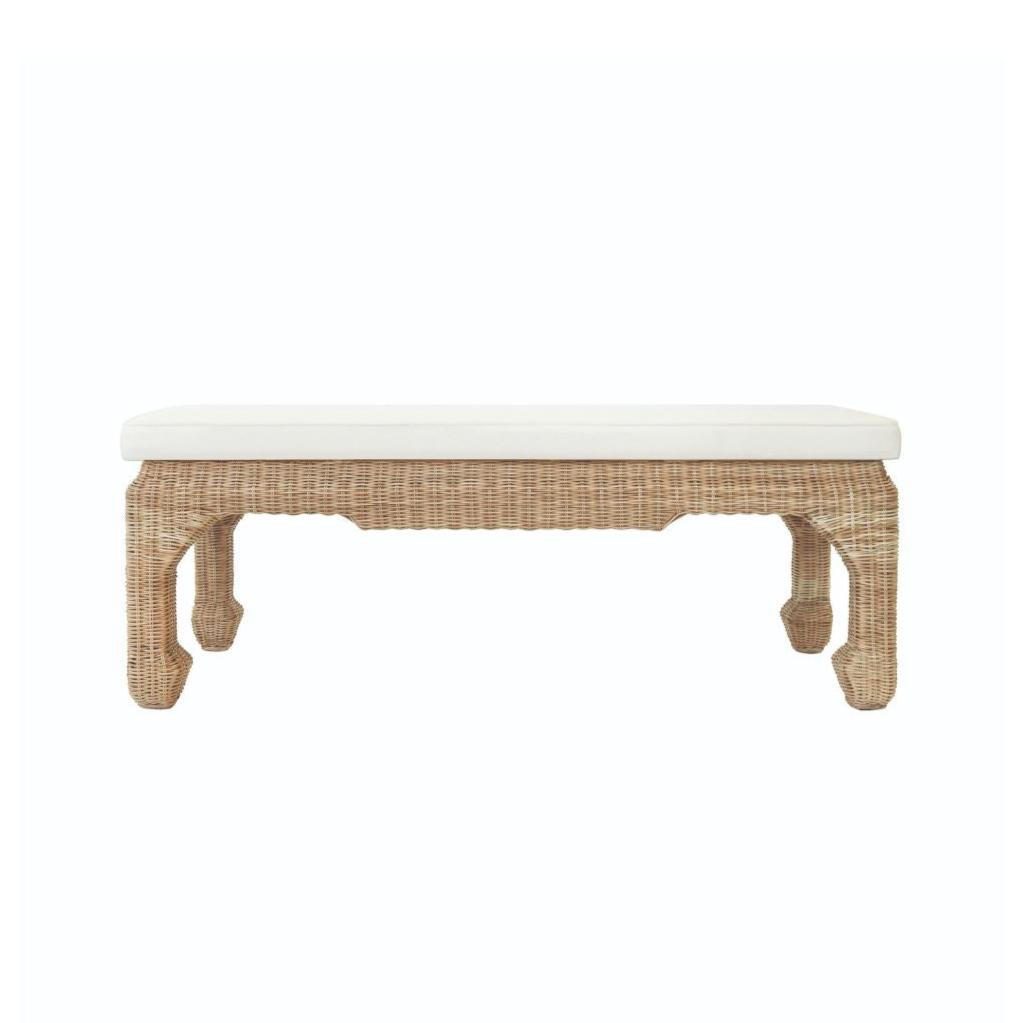 Woven Rattan Bench