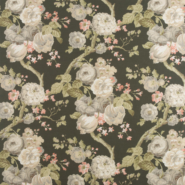 Chocolate Francis Floral Fabric