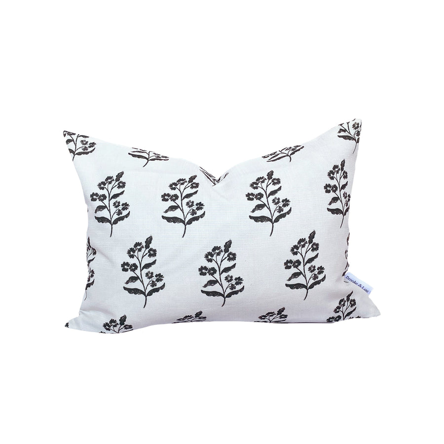 Frankie Floral Pillow in Charcoal