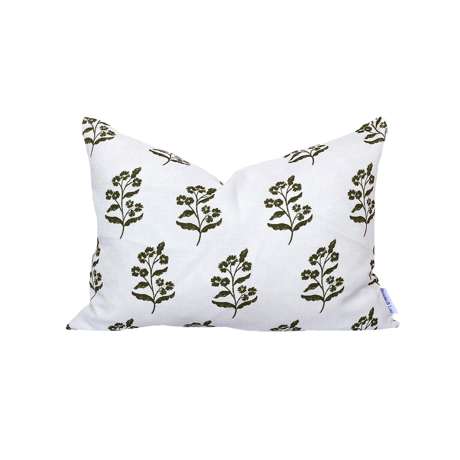 Frankie Floral Pillow in Olive