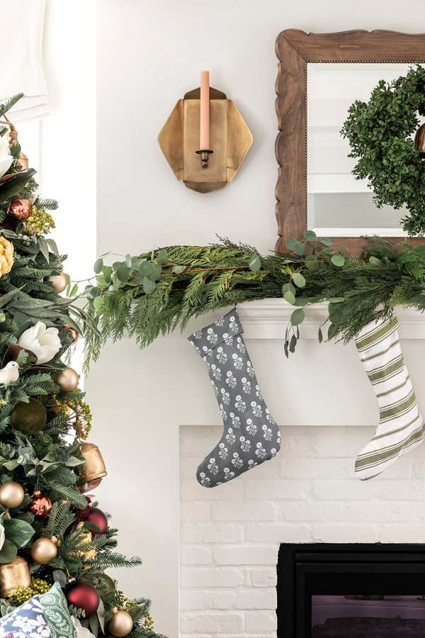 Julia Floral Stocking in Charcoal