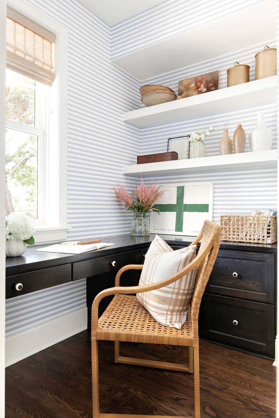 Coastal Stripe Wallpaper in Light Blue