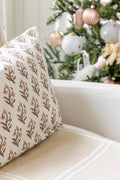 Willow Floral Pillow in Brown