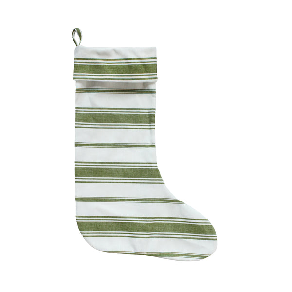 Wentworth Stripe Stocking in Olive