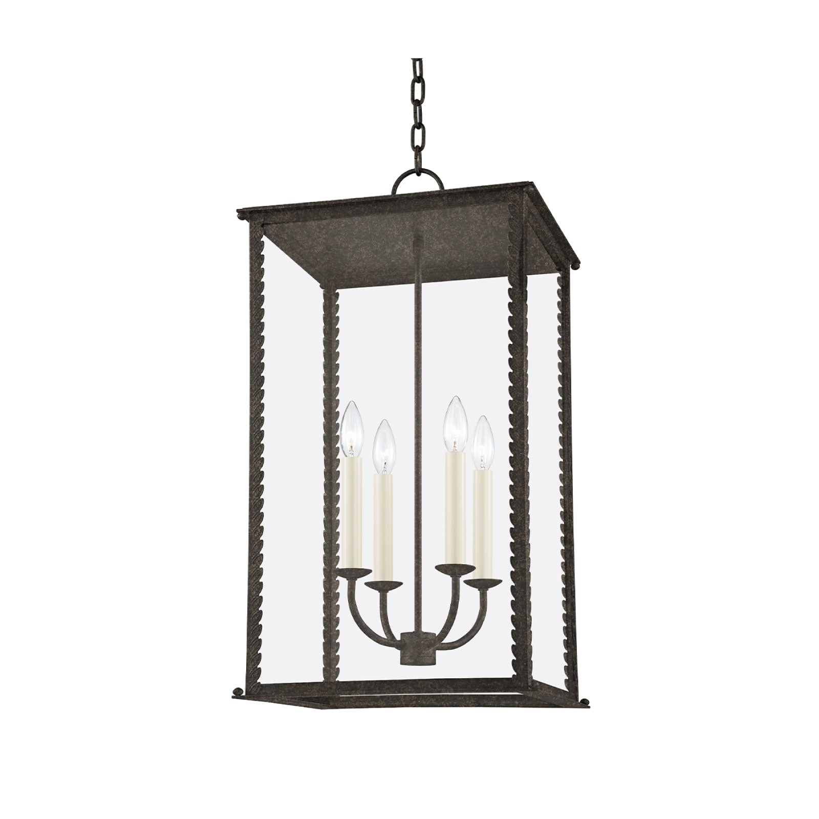 Belle Meade Large Outdoor Hanging Lantern in French Iron