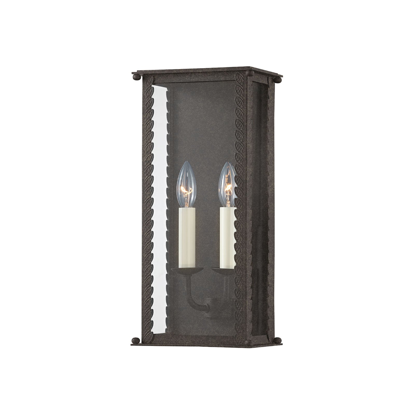 Belle Meade Medium Outdoor Wall Lantern in French Iron