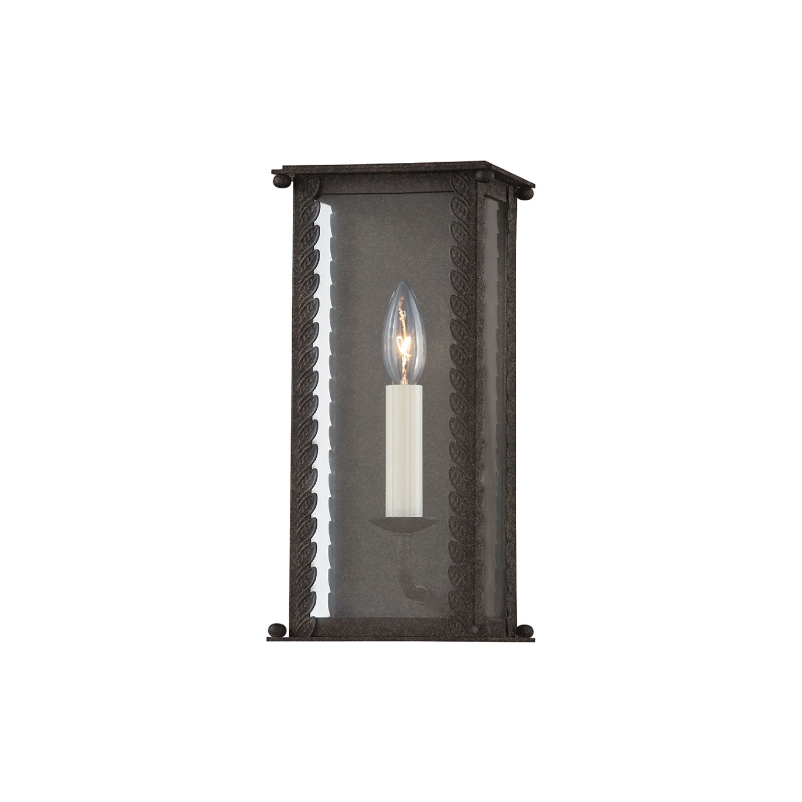 Belle Meade Small Outdoor Wall Lantern in French Iron