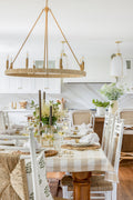 Gingham Check Tablecloth in Natural