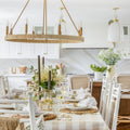 Gingham Check Tablecloth in Natural