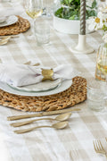 Gingham Check Tablecloth in Natural