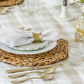 Gingham Check Tablecloth in Natural