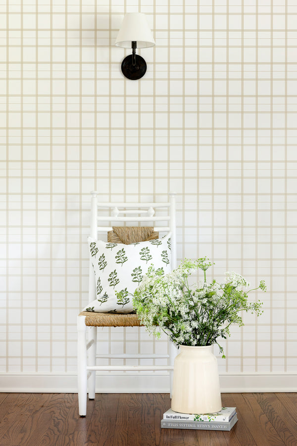 Linden Plaid Wallpaper in Natural