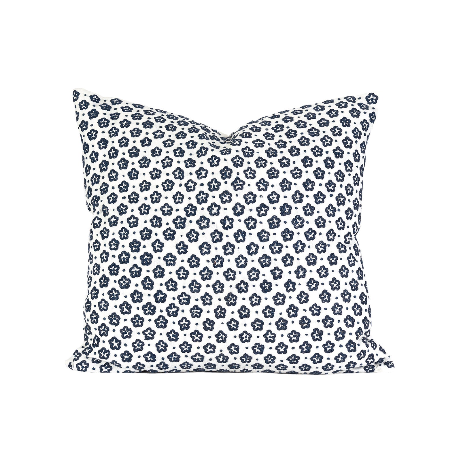 Starburst Embroidered Pillow in Indigo