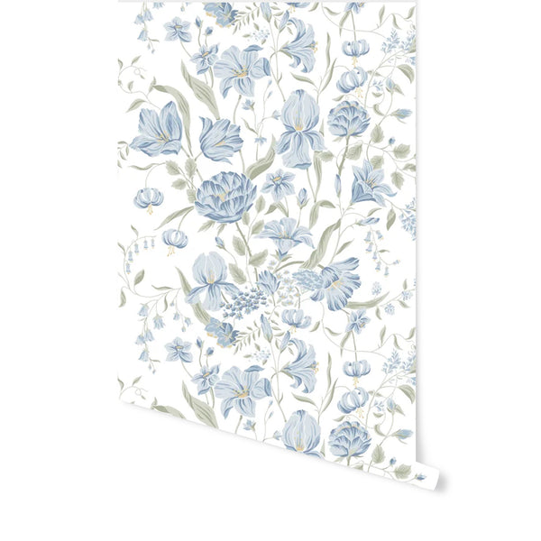 Bukett Wallpaper in Sky Blue