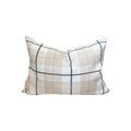 Camden Plaid Pillow in Natural & Navy