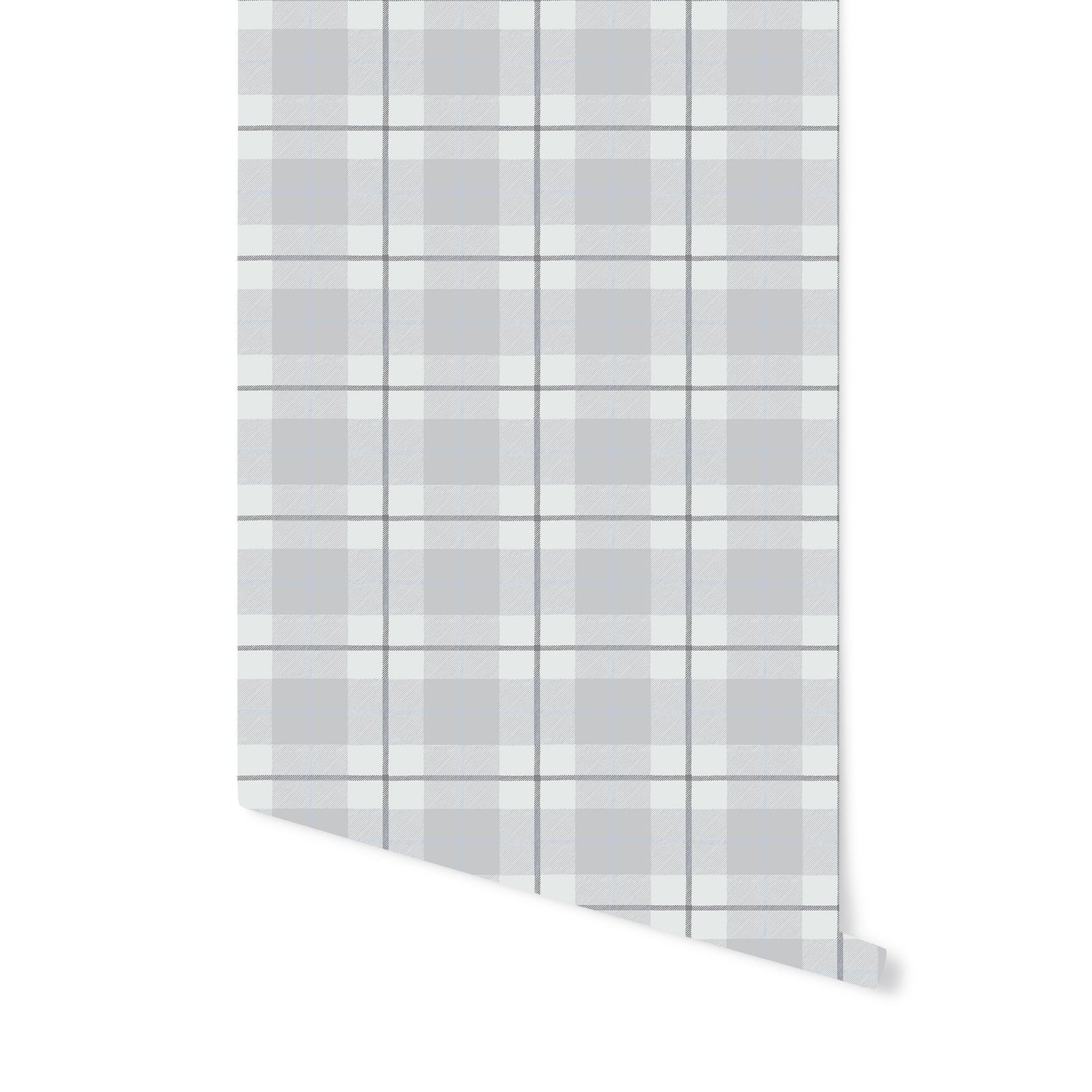 Camden Plaid Wallpaper in Grey