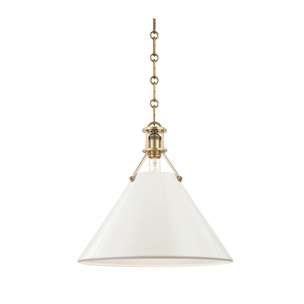Charles Pendant in Cream and Brass