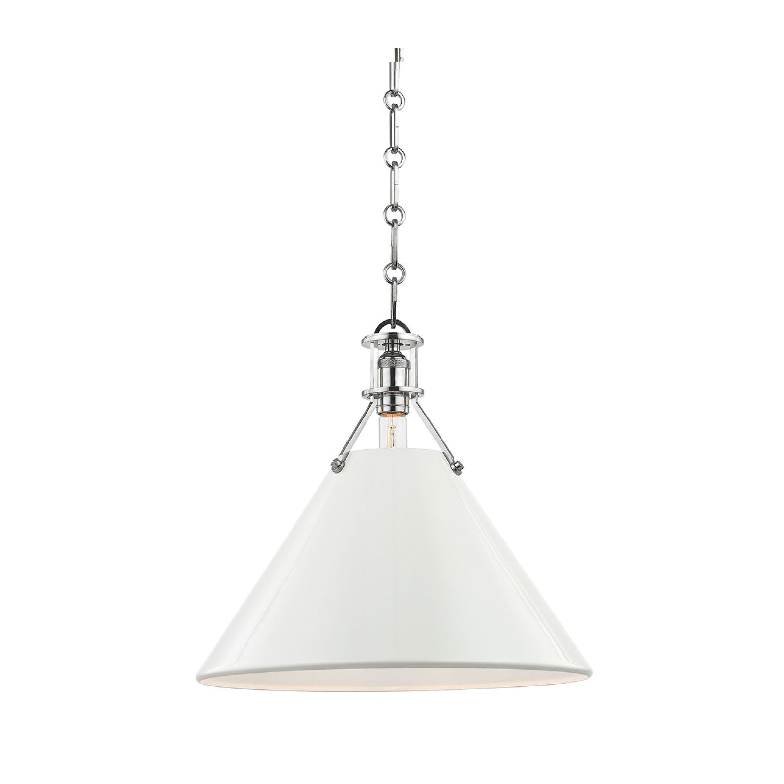 Cream and nickel pendant light