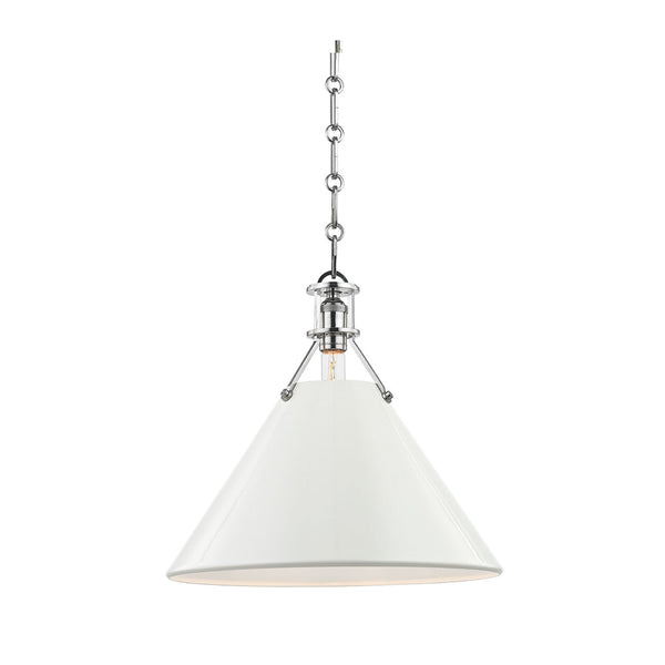 Cream and nickel pendant light