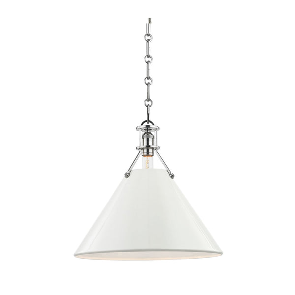 Charles Pendant in Cream and Nickel