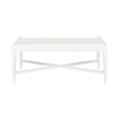 White rectangular coffee table with a scalloped edge