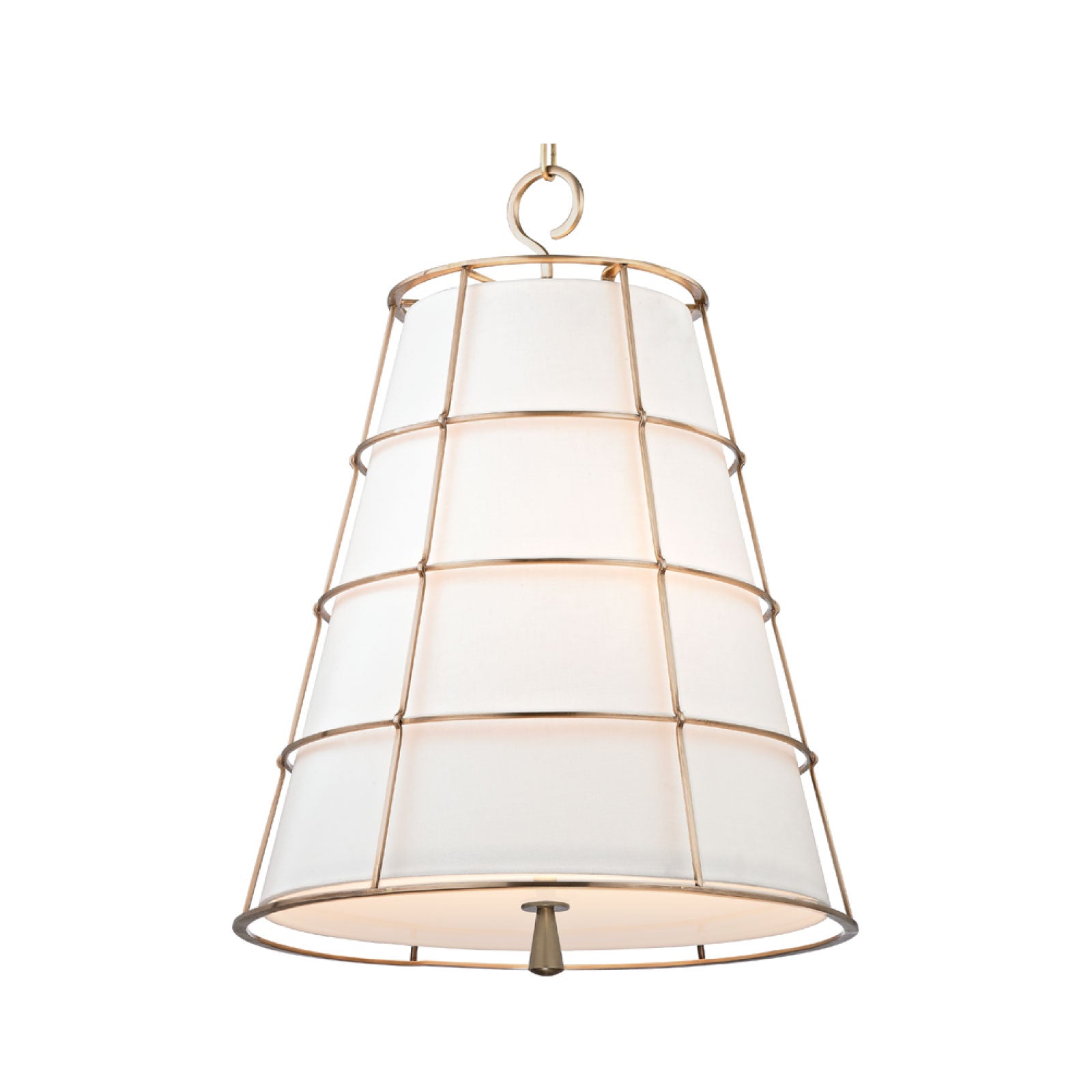 Brass and linen light fixture