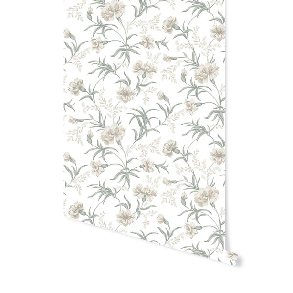 Emilie Wallpaper in Spring Green