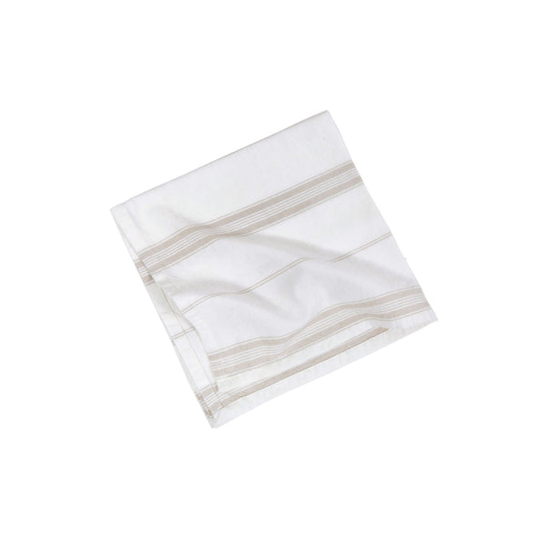 French Stripe Cotton Napkin Set in Natural