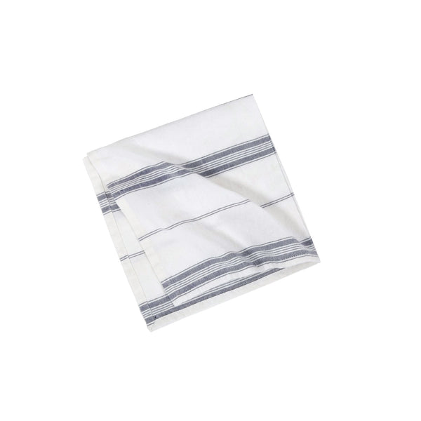 French Stripe Cotton Napkin Set in Navy