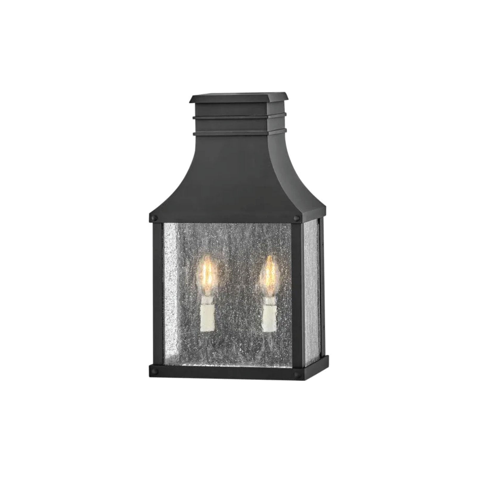 Georgia Medium Flush Wall Mount Lantern in Black