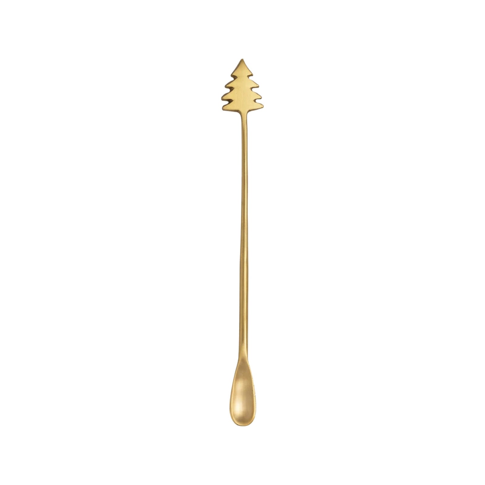 Gold Cocktail Spoon with Tree Handle