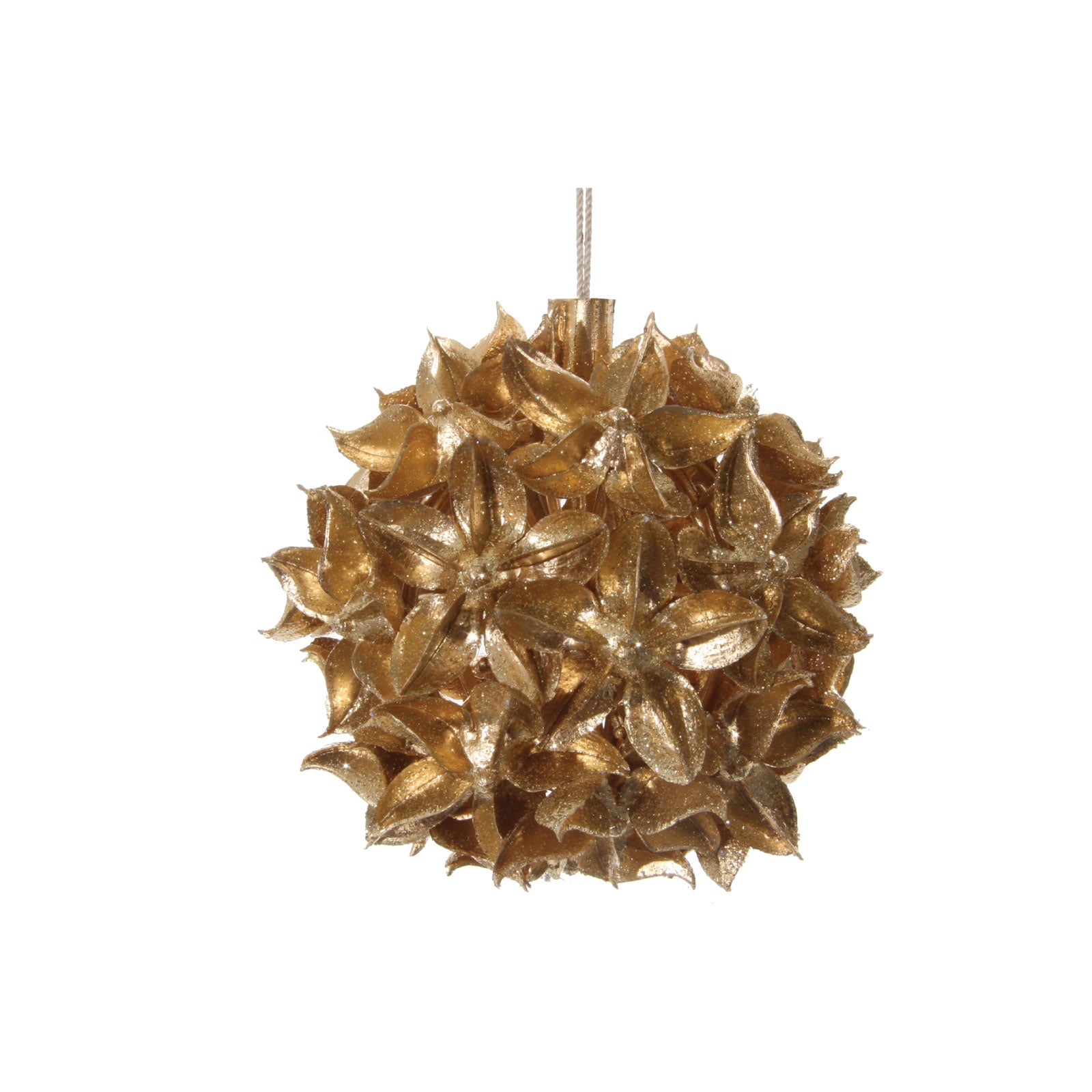 Gold Flower Ball Ornament