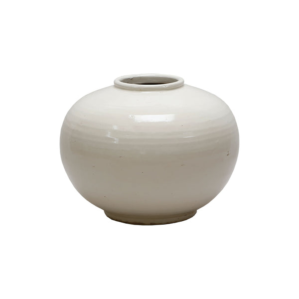 Hand Glazed White Pot