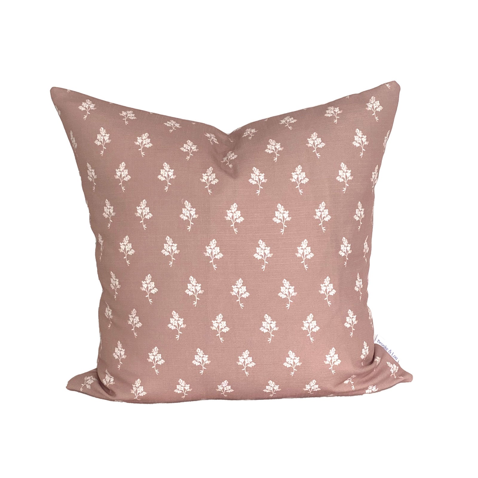 Hannah Floral Pillow in Dusty Pink