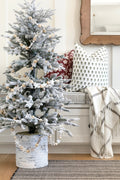 Pre-Lit Potted Flocked Scandinavian Fir Tree