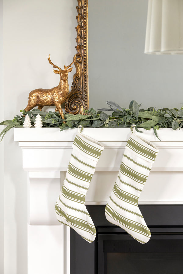 Wentworth Stripe Stocking in Olive