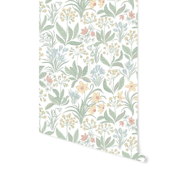 Huset Wallpaper in Spring Green