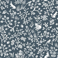 Into The Woods Wallpaper in Navy