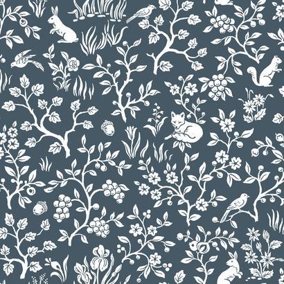 Into The Woods Wallpaper in Navy