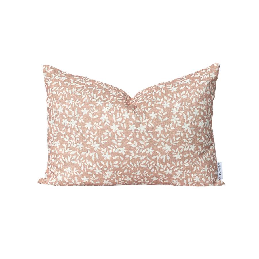 Jo Floral Pillow in Soft Coral