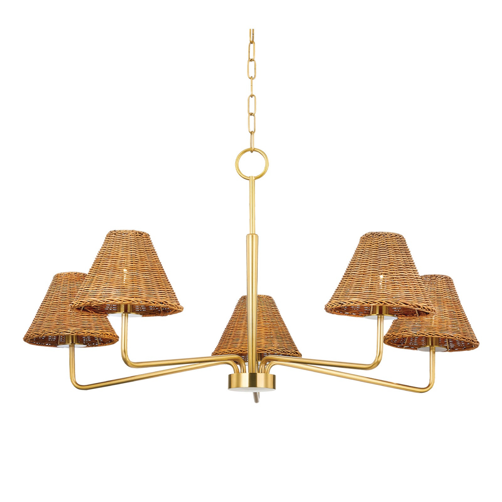 Josette Chandelier in Aged Brass