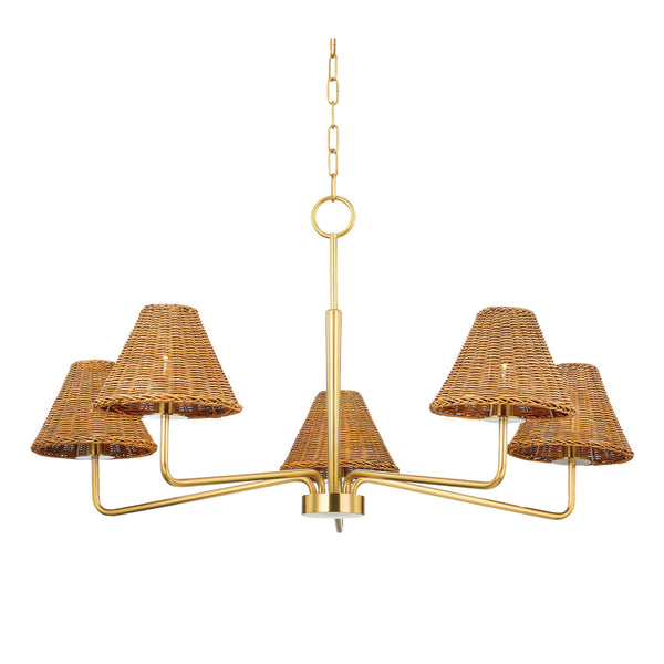 Josette Chandelier in Aged Brass