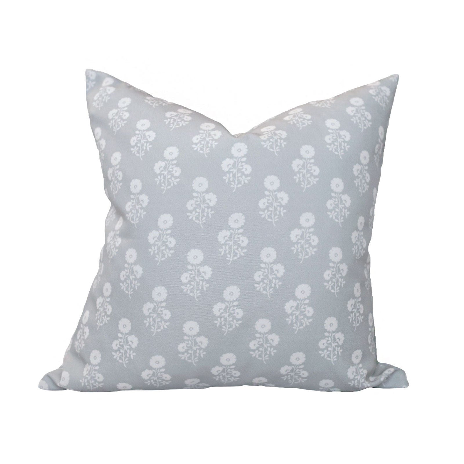 Julia Floral Pillow in Stone Grey