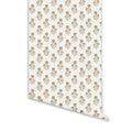 Julia Floral Wallpaper in Camel on White