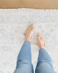 Beige and pale blue rug 