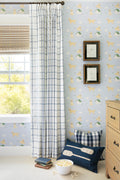 Linden Plaid Fabric in Navy