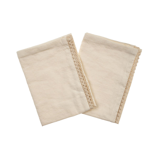 Lace Border Hand Towel Set