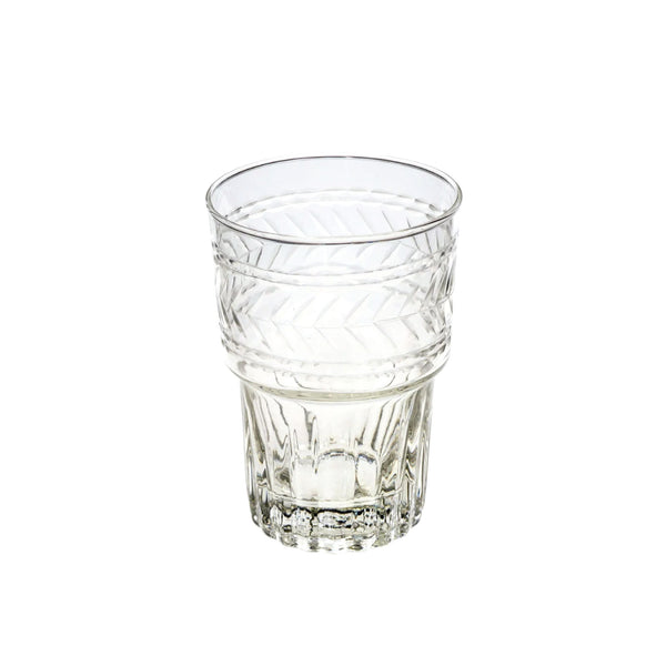 Floral Etched Water Glass